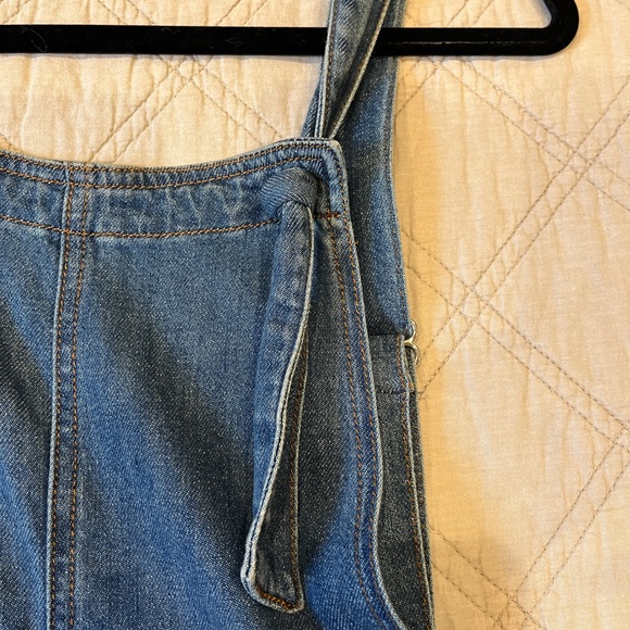 Wide Legged Denim Overalls - Picture 3 of 4